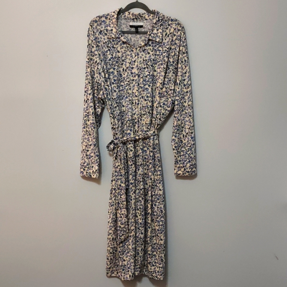 Eloquii Elements SIze 26 Midi Shirt Dress Modest Wedding Guest Feminine Spring